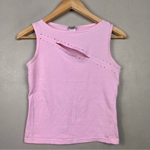 Y2K Hot Barbie Pink Cropped Bedazzled Baby Tank Top